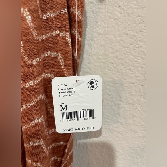 Free People Bali Backpacker T-shirt in Rust Combo Size Medium - Picture 4 of 7